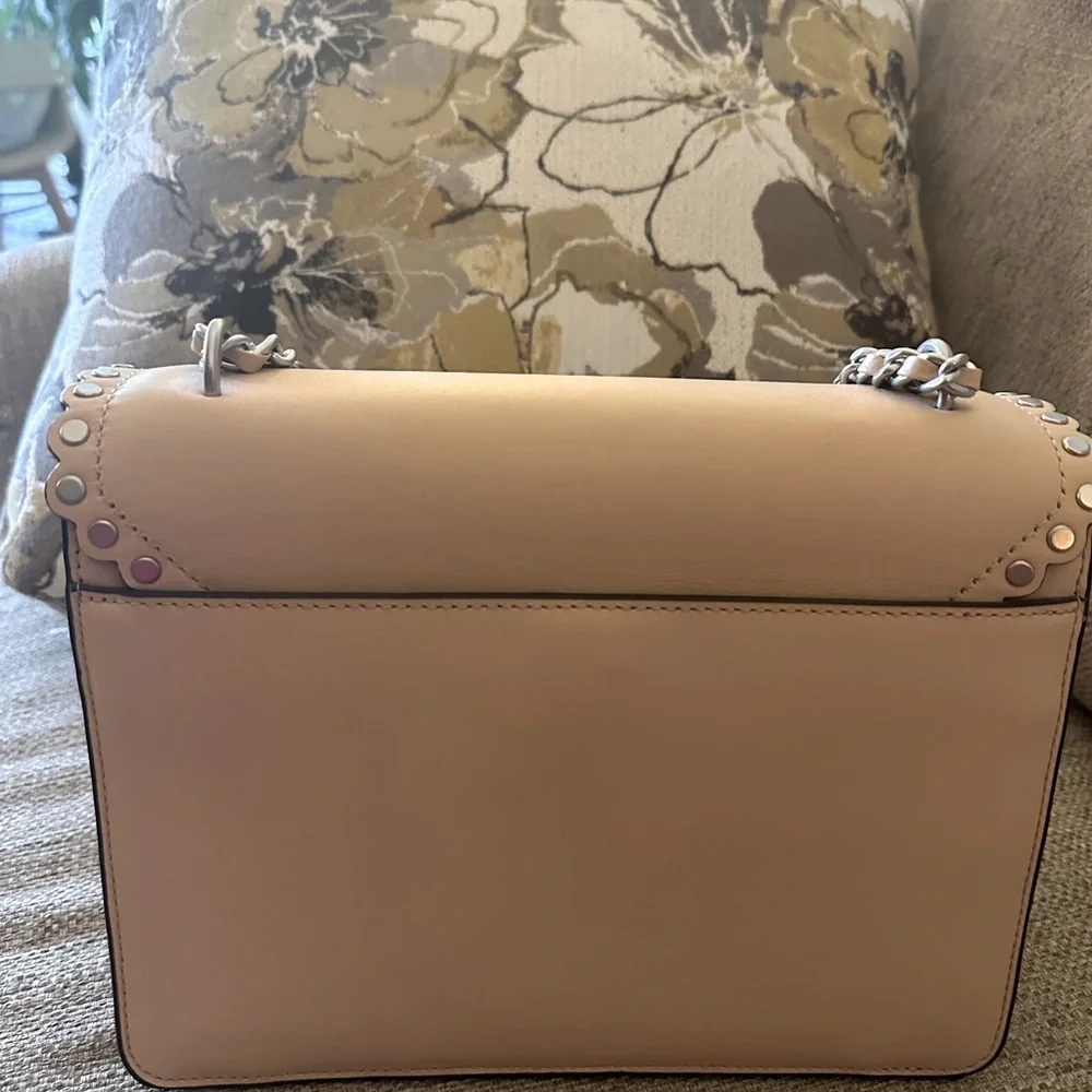 Tory Burch Britten Studs Set Light Nougat Bag + Wallet RARE Matching‎ Set